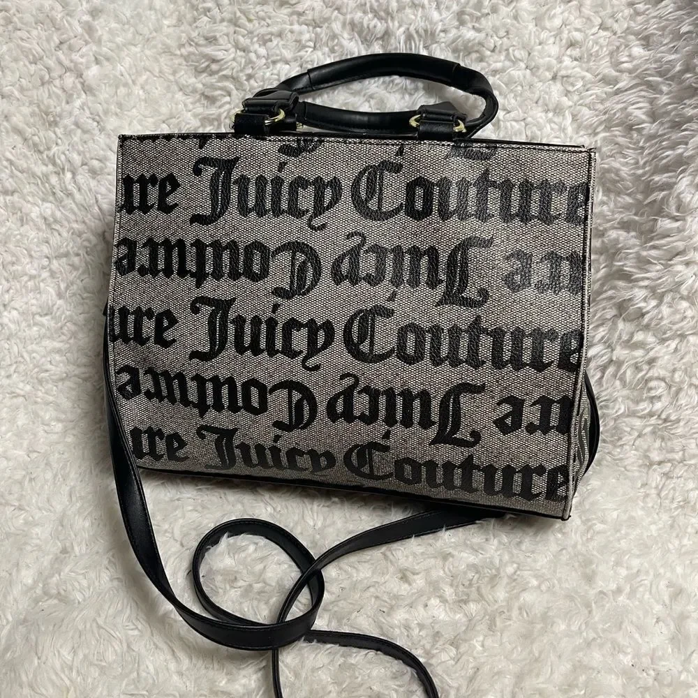 Juicy Couture synthetic Black and White Billboard Medium satchel / shoulder bag
